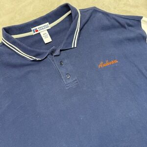 Vintage Auburn Tigers Polo Shirt Men 3XL Blue Short Sleeve Football College NCAA